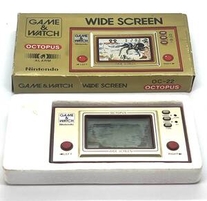 任天堂 当時物 Nintendo GAME&WATCH OCTPUS ニンテンドー ゲーム&ウォッチ オクトパス OC-22 WIDE SCREEN 元外箱付 中古 長期未使用保管品