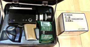 【希少貴重・奇跡的なセット!】Canon Single-8 518SV 8ミリフィルムカメラ ケース・フィルム付 C-8 & 別売ワイドコンバーター C-8 0.65x