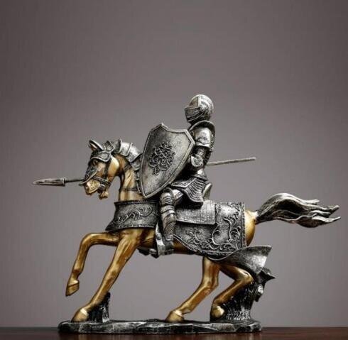 置物　オブジェ　アンティーク　ヴィンテージ　レトロ　馬　騎士　戦士　イタリア製 Amazon.co.jp: 騎士 置物 戦士 リーダー 剣士 馬に乗った 樹脂