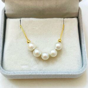 希少色 あこやパール アコヤ 本真珠ネックレス 6-7mm 五連 無調色 シルバー アクセサリー ベビーパール パールネックレス 45cm