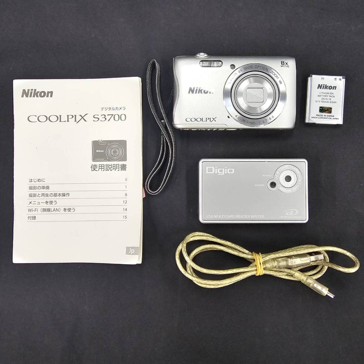 Nikon COOLPIX S3700 コンパクトデジタルカメラ ジャンク品 COOLPIX S ニコン Nikon コンデジ S3700 ピンク Wi-Fi搭載 中古
