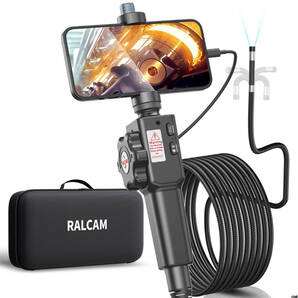 【180°双方向に動く先端可動式で死角なく観察可能】 内視鏡カメラ ファイバースコープ 工業用 内視鏡 車整備 配管点検 先端可動式