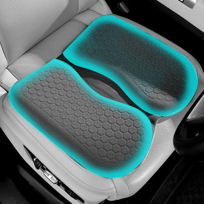 【お尻を包み込む立体設計で圧力を分散し、血流を妨げない】 ゲルクッション 低反発 腰痛対策 座布団 オフィス 在宅勤務 車 ブラック