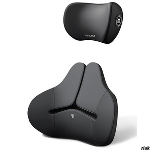 【低反発素材で体圧を分散し、快適な座り心地】 腰クッション ランバーサポート ネックピロー 低反発 車 オフィス 姿勢サポート ブラック