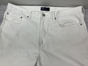 大きいサイズ ホワイトジーンズ SKINNYフィット アンクル丈 ストレッチ綿布 W36L30表示 W実寸約98cm GAP★中古品格安!