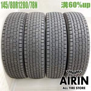 中古タイヤ 145/80r12 80/78N スタッドレスタイヤ ブリヂストン W300 4本セット ハイゼット エブリィ キャリィ ミニキャブ 中古 12インチ