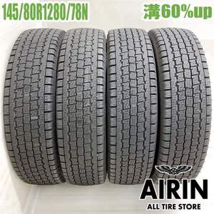 中古タイヤ 145/80r12 80/78N スタッドレスタイヤ ブリヂストン W300 4本セット ハイゼット エブリィ キャリィ ミニキャブ 中古 12インチ