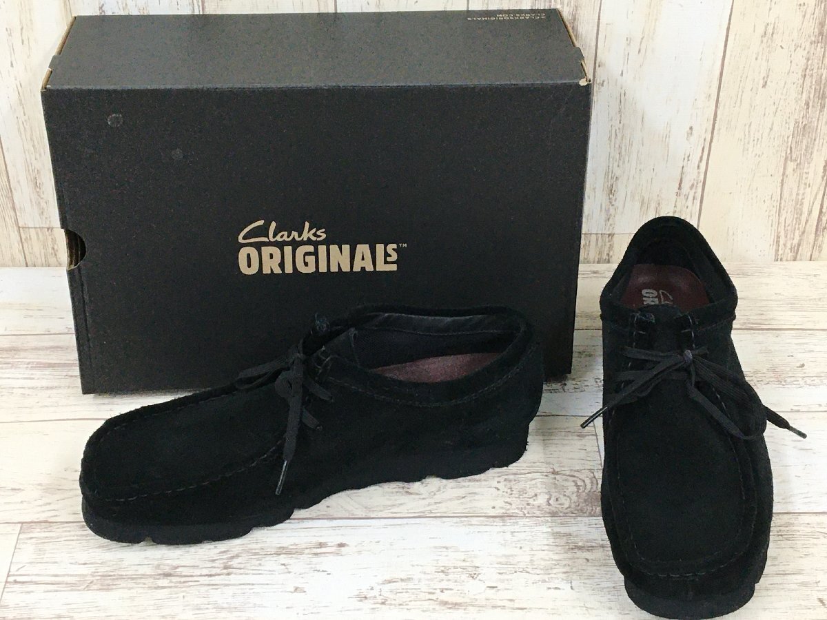 【中古美品】クラークス ワラビーブーツ ブラックスエード WallabeeEVOBt / レディース ワラビーエヴォブーツ （ブラック