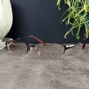 ◆眼鏡市場 i-ATHLETE アイアスリート 眼鏡フレーム メガネ IA-463 WI 58□15-145 ワインレッド ハーフリム 眼鏡フレーム メガネ