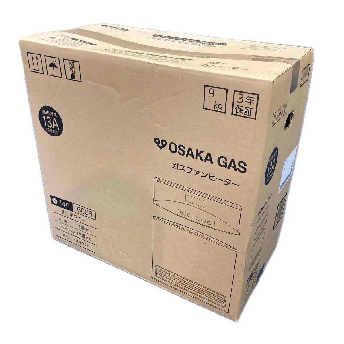 OSAKA GAS ガスファンヒーター 13A N140 586ガスコード付き 大阪ガス ガスファンヒーター 都市ガス用 140-5862-13A ホワイト