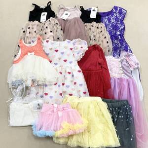 ★ ワンピース ドレス スカート 等 子供服 14点 まとめ ベビー キッズ 女の子 パーティ 発表会 誕生会 ハロウィン 衣装 等 卸 現状品 1.2kg