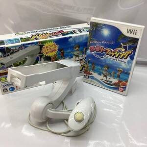 ■BANDAI バンダイ 任天堂 Wii用ソフト ファミリーフィッシング ゲームソフト+さおコン 動作未確認 ジャンク品 0.48kg