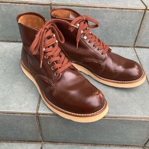 Red Wing 8165 первый период модель RED WING стекло кожа 80 годы чай сердцевина принт перо бирка 9D 777 Vintage Vintage редкий очень редкий