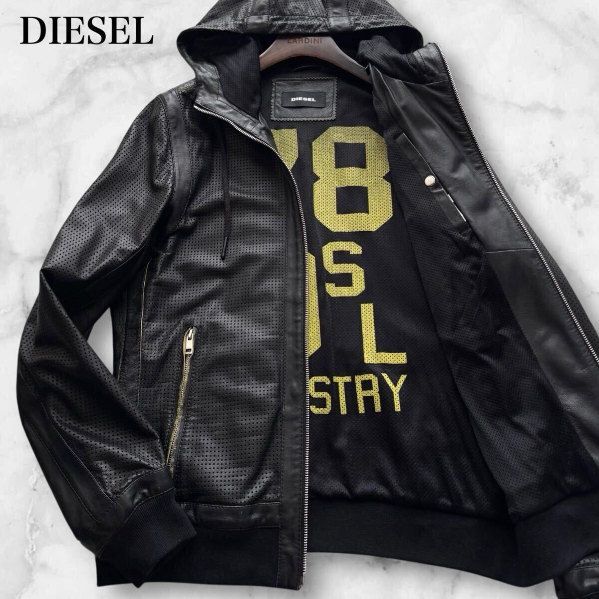 ディーゼル DIESEL シープスキンレザー パーカー ブルゾン ジップアップ DIESEL ディーゼル レザー パーカー シープスキン｜Yahoo!フリマ