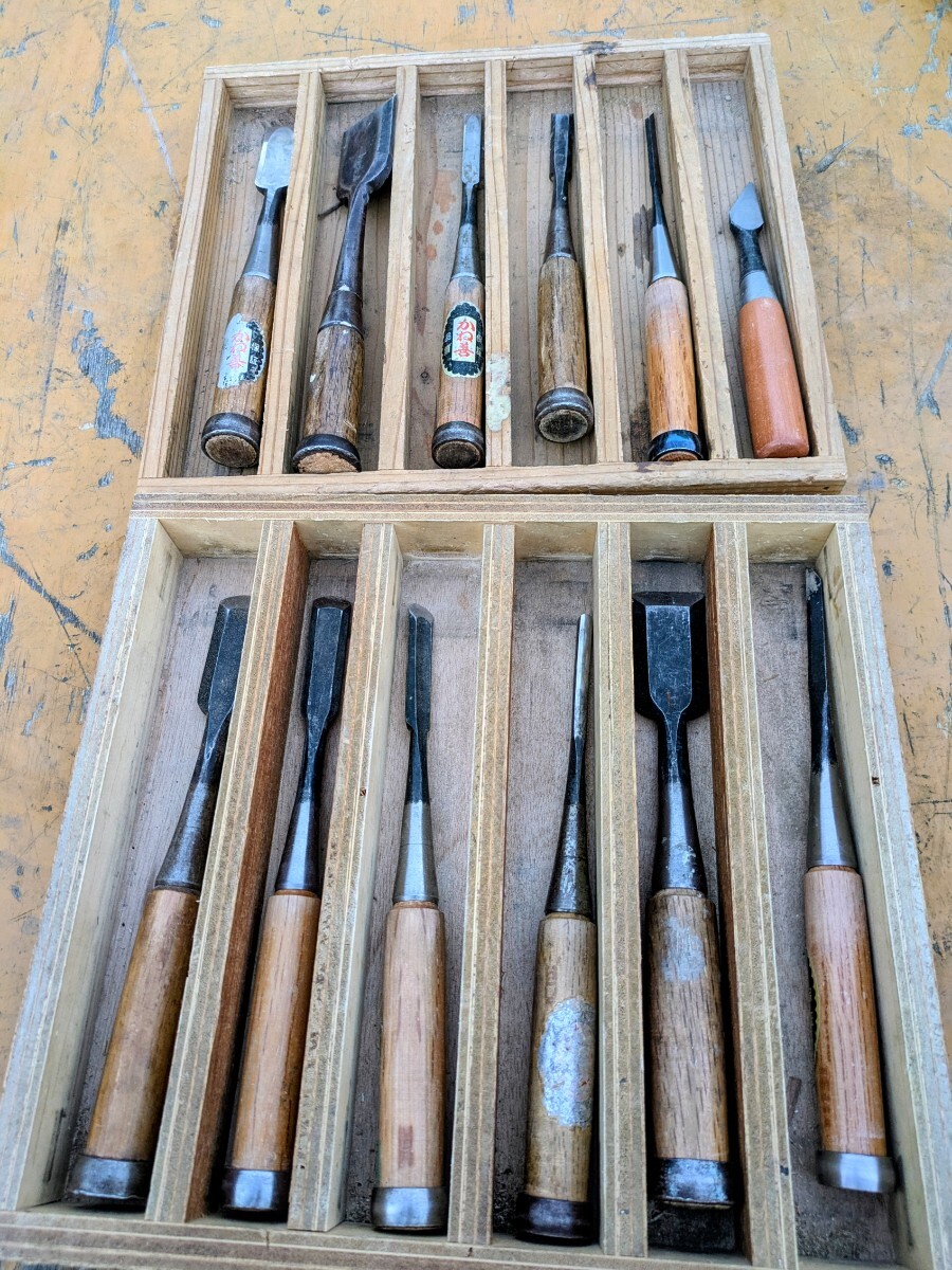 のみ大工道具 千吉 本鍛造 鑿 3本セット 追入のみ 大工道具 ノミ 木材加工工具