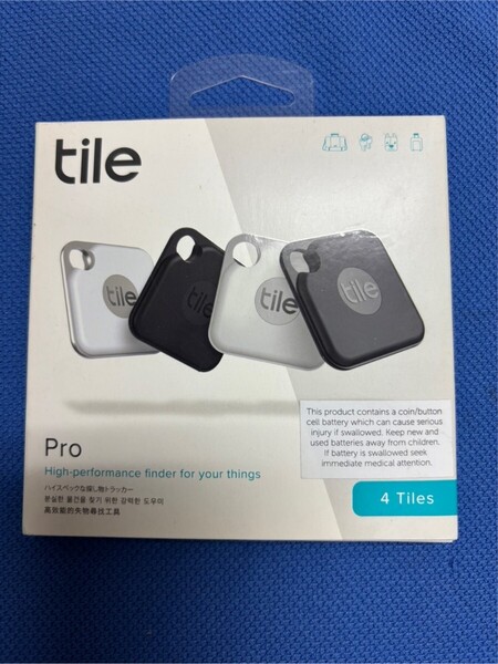 709☆ 【新品未使用】Tile Pro/ ハイスペックな探し物トラッカー/T1101/スマホが見つかる/4個入り/電池交換可/ 紛失防止タグ