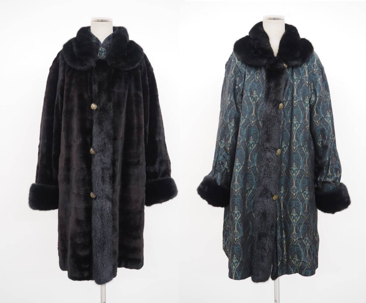 ボリューム◯✨　着丈86cm ダークミンク　ハーフロングコート　サガミンク ボリューム◯✨ 着丈86cm ダークミンク ハーフロングコート