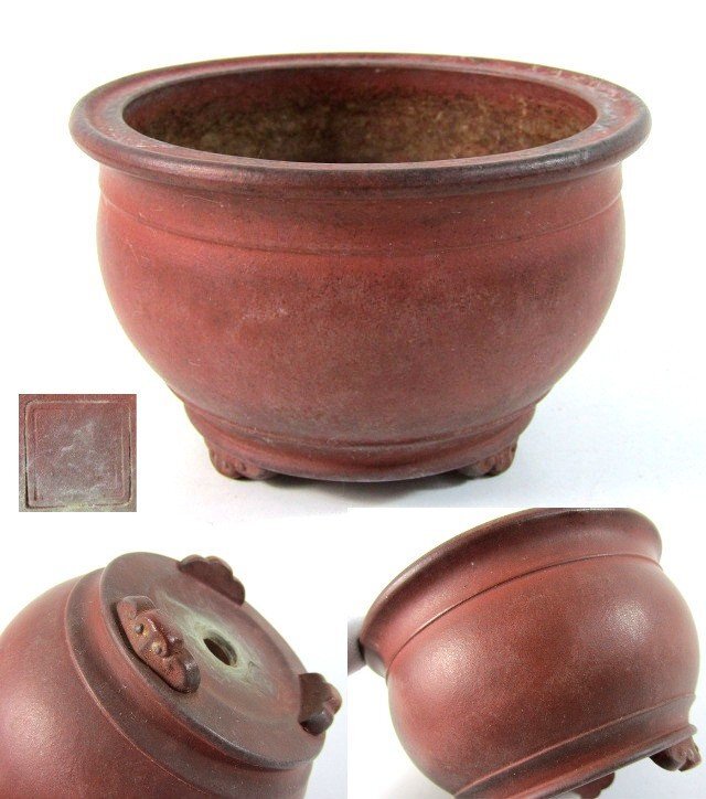 ♦紫砂 紫泥 盆栽鉢 美術品 ？志那鉢 中国鉢 コレクション 骨董品アンティーク ♢紫砂 紫泥 盆栽鉢 美術品 ？志那鉢 中国鉢 コレクション 骨董品