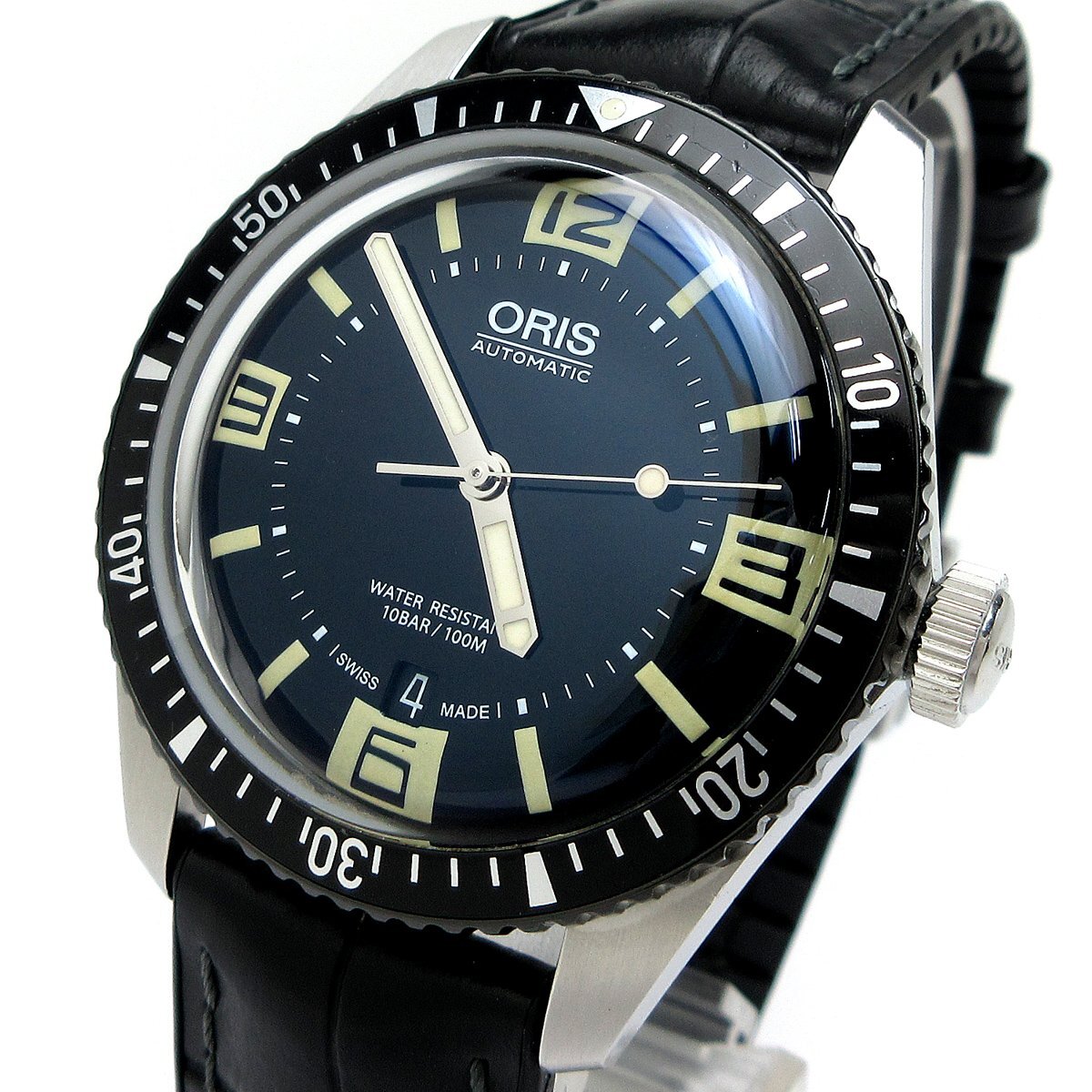【再出品】ORIS 自動巻き ラバーベルト 黒文字盤 再出品】ORIS 自動巻き ラバーベルト 黒文字盤