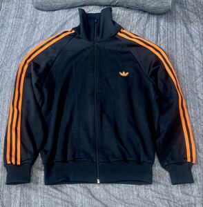 adidas アディダス ジャージ デサント ADS-4F トレフォイル ブラック オレンジ 黒 橙 70s 80s 3号 ビンテージ ヴィンテージ 昭和 レトロ