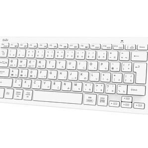 Ewin キーボード ワイヤレス bluetooth 小型 静音 薄型 軽量 コンパクト 日本語 かな入力 PC ノートパソコン スマホ タブレット(ホワイト)