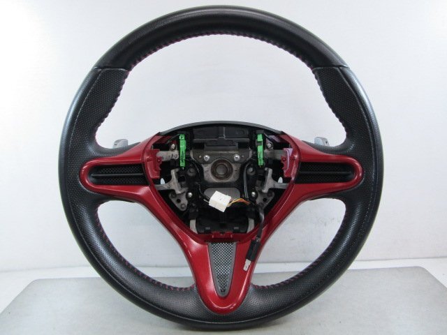 当時物 D型ステアリング DAMD ダムド 前期専用ステアリング SS362ーDー1 黒革／赤