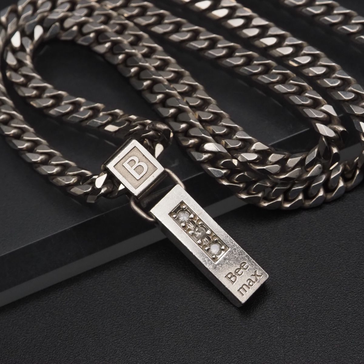 LedaSILMA レダシルマ　喜平ネックレス　トップ、箱一式付き Leda SILMA レダシルマ 喜平チェーン ネックレス シルバー 石