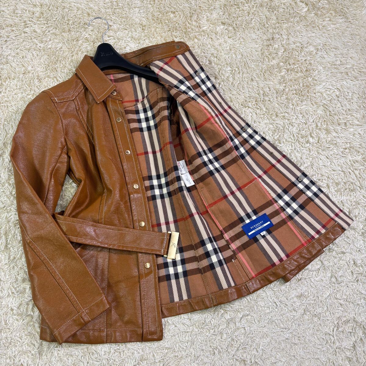 【美品】BURBERRY BLUELABLE 革ジャン BURBERRY BLUE LABEL - バーバリーブルーレーベル BURBERRY BLUE