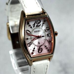 1円 スタート SEIKO セイコー ルキア サクラ 盤面 限定 デイト レディース 腕時計 ソーラー 稼働品 1スタ wacth