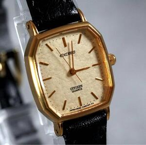 1円 スタート CITIZEN シチズン エクシード オクタゴン レディース 腕時計 ゴールド 稼働品 vintage wacth 1スタ