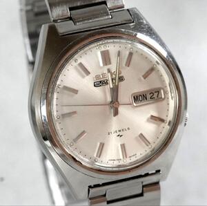 1円 スタート SEIKO セイコー5 アクタス デイデイト シルバー ラウンド メンズ 腕時計 自動巻き automatic vintage wacth 1スタ