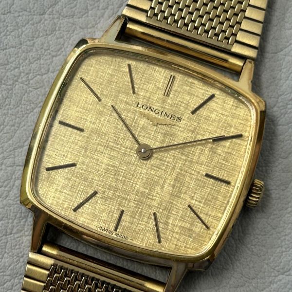 LONGINES ロンジン 80's メンズ 腕時計 スクエア ゴールド LONGINES/ロンジン】 スクエア ダイヤ巻 腕時計 K18YGイエロー