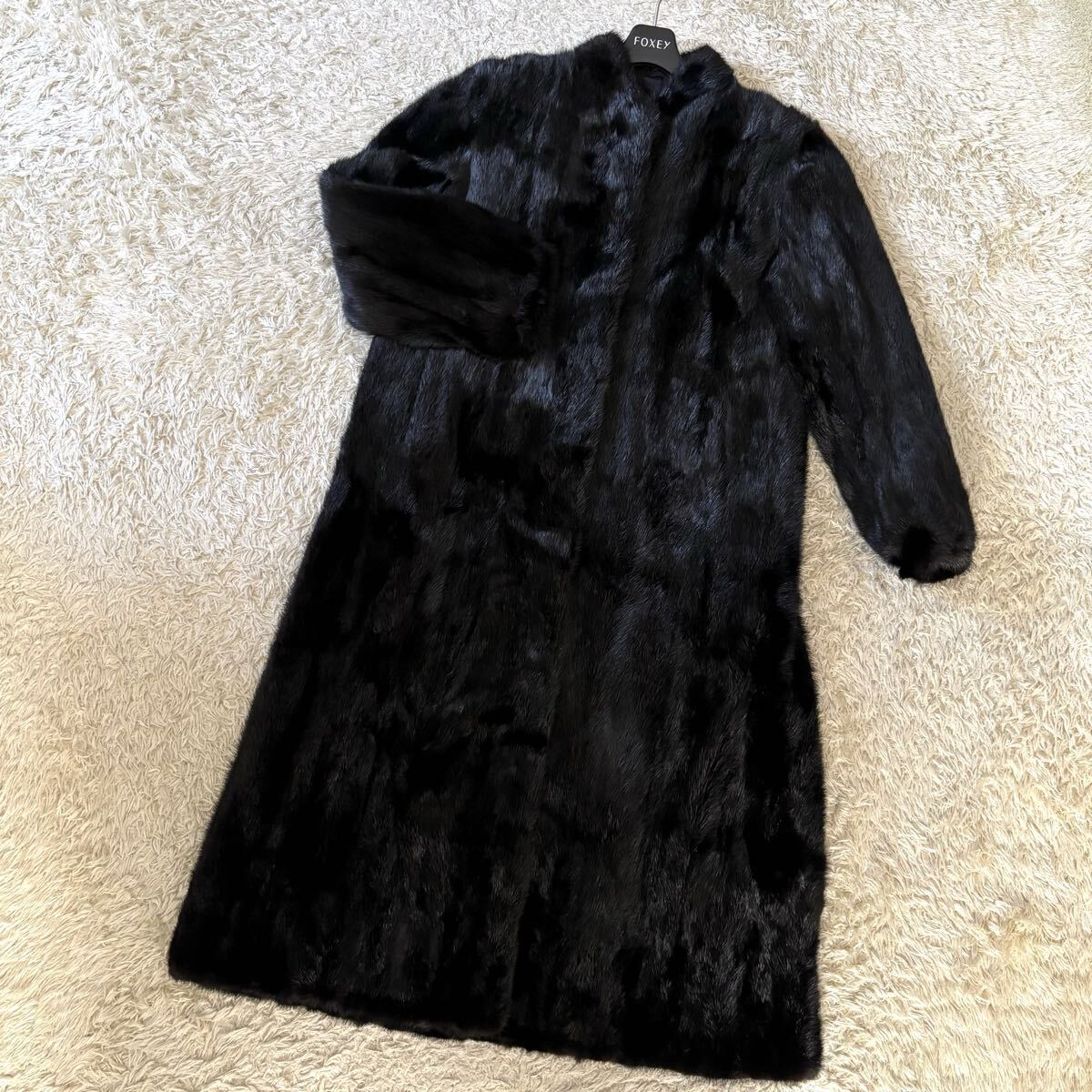 美品　最高級毛皮 ミドル丈コート　リアルファー　大きいサイズ　ブラック　13号 other - ファーコート ハーフ ミドル ミンク 毛皮 総裏地 13号
