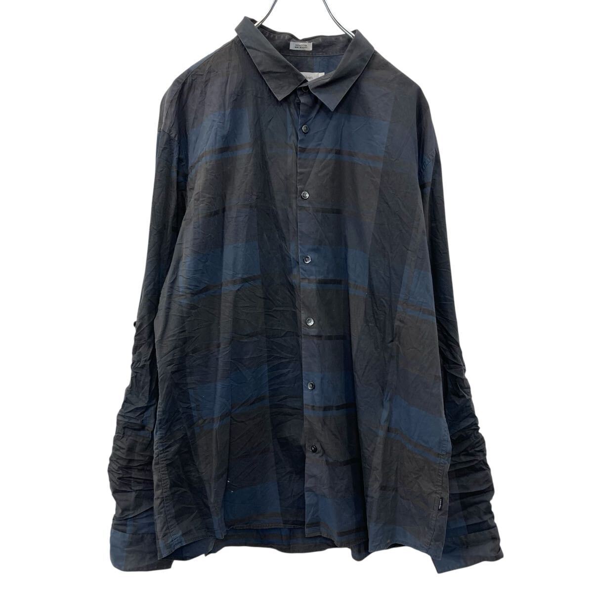 Calvin Klein 長袖 チェックシャツ XXL ブラック マルチカラー 