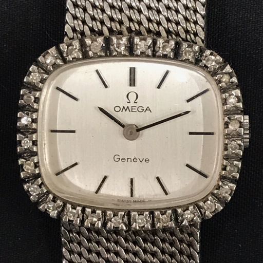 オメガ OMEGA Geneve ジュネーブ 手巻き　18K ダイヤモンド稼働品 Yahoo!オークション -「オメガ ジュネーブ ダイヤベゼル 手巻き