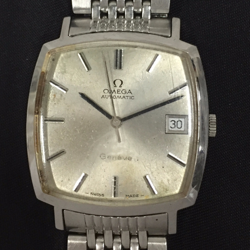 OMEGA Geneve 自動巻き シルバー オメガ ジュネーブ 1974年製 シルバーダイヤル 純正ブレス付き