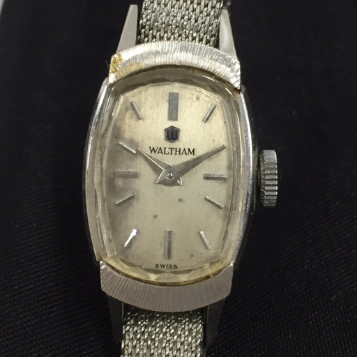 ヴィンテージ WALTHAM 手巻き ローマン 文字盤 稼働品 美品 希少 WALTHAM 手巻き機械式時計ゴールド彫刻デザインローマンダイヤル
