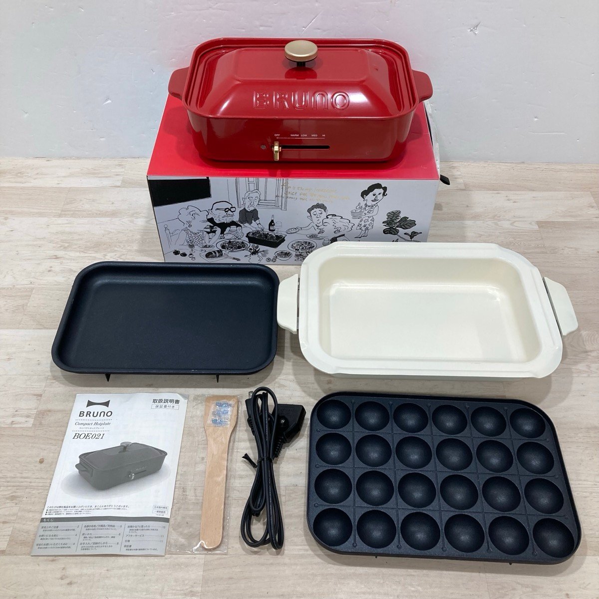 BRUNO コンパクトホットプレート 開封済み 未使用品 ≪BRUNO≫コンパクトホットプレート（レッド）BOE021-RD｜郵便局