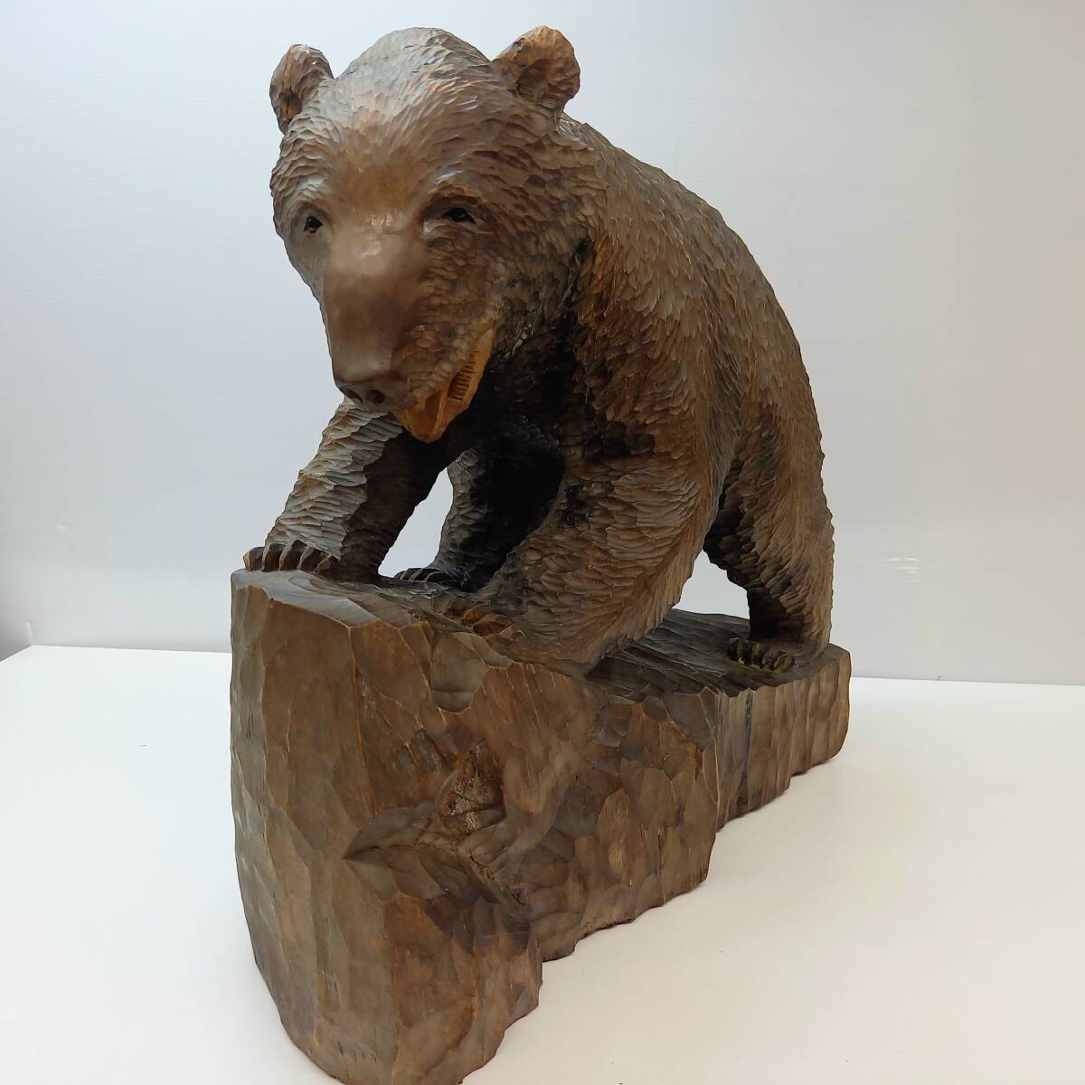 彫刻　熊　置物　木製　オシャレ　アンティーク　大型 彫刻熊置物木製オシャレアンティーク大型