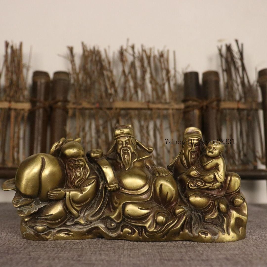 【引取限定】高さ159cm 中国美術　縁起物　福禄寿　ガラス細工木製台座です。 楽天市場】開運 金色 七福神 像 (寿山石製)高さ約10cm ☆木製