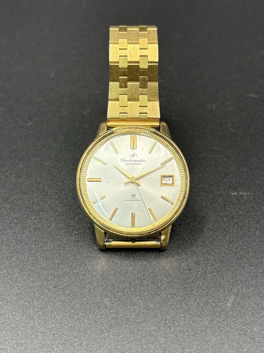 SEIKO セイコーマチック スリムデイト ダイアショック30石 自動巻き Yahoo!オークション -「セイコーマチックスリムデイト」の落札