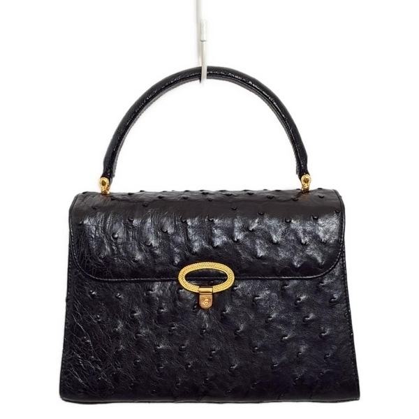 コンテス COMTESSE オーストリッチ ハンドバック ブラック コンテス オーストリッチ ハンドバッグ ブラック XB024364｜中古