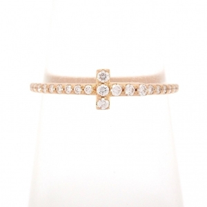 отполирован # Tiffany TIFFANY&Co. кольцо 11 номер Tiffany T бриллиант тросик частота кольцо K18PG× бриллиант полный diamond