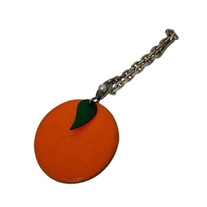Hermes HERMES брелок для ключа ( очарование ) фрукты брелок для ключа кожа orange × зеленый × серебряный брелок для ключа