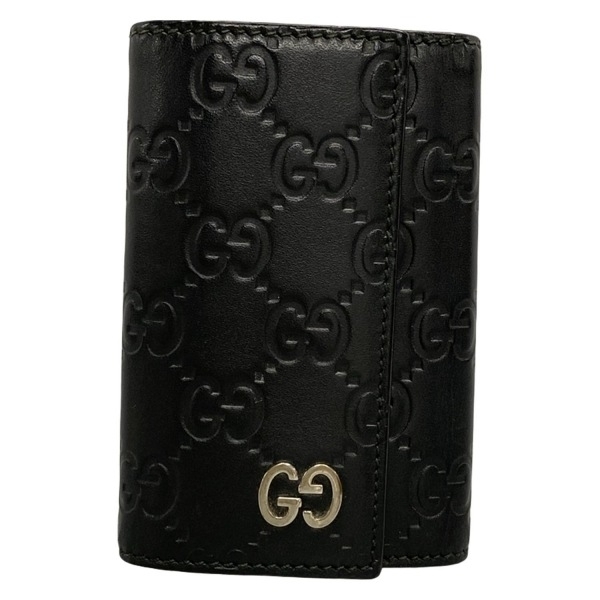 未使用品　箱付き　GUCCI グッチ　キーケース　GG柄　レザー×キャンバス　黒 GUCCI グッチ 131928 GG キーケース キャンバス/レザー