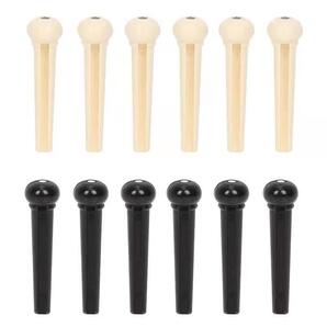 送料無料 ゆうパケット アコギ アコースティックギター用ブリッジピン6本セット ホワイト