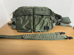 定番人気●極美品●吉田カバン ポーター PORTER TANKER タンカー 2way ウエストバッグ セージグリーン