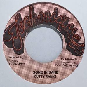 【ジャ7】 CUTTY RANKS / GONE IN SANE (スタラグ) / ジャマイカ盤 TECHNIQUES 7インチレコード EP 45 試聴済