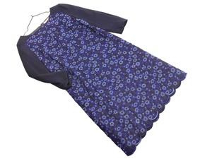 SunaUna SunaUna шерсть микс сшивание переключение платье размер34/темно-синий ◇■ ☆ fja3 Дамы