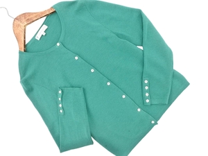 KUMIKYOKU Kumikyoku 100% шерсть вязаный кардиган размер2/зеленый ◇■ ☆ fja6 Женщины